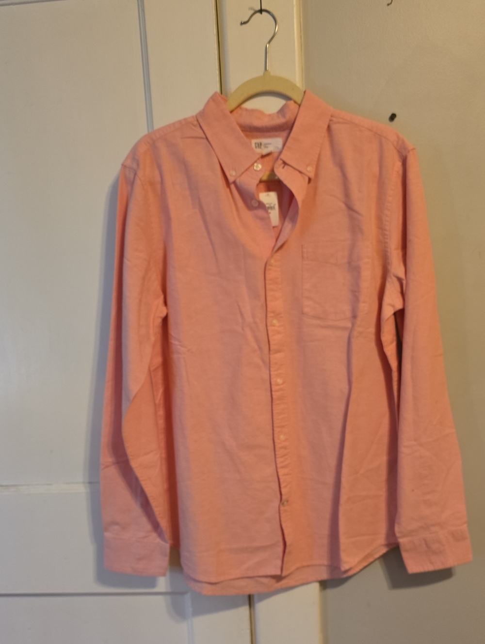 GAP Men's Button-Down Shirt in Soft Pink